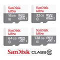 SanDisk Ultra 32GB /64GB/128GB /256GB microSDHC UHS-I Card with Adapter, Silver, Standard Packaging (SDSQUNC-032G-GN6MA). 