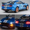 model bike 1/24 Alloy Diecasts Car Model Mustang Shelby GT500 Sport Car Toy Simulation Sound Light with Pull Back Vehicle for Child GiftsParty Tableware. 