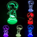 BTS figure shape acrylic stand flashing 3D seven-color night light glow stick. 