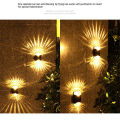 4pcs 4led Solar Wall Lamp Waterproof Up Down Luminous Night Light For Outdoor Garden Courtyard Decoration. 