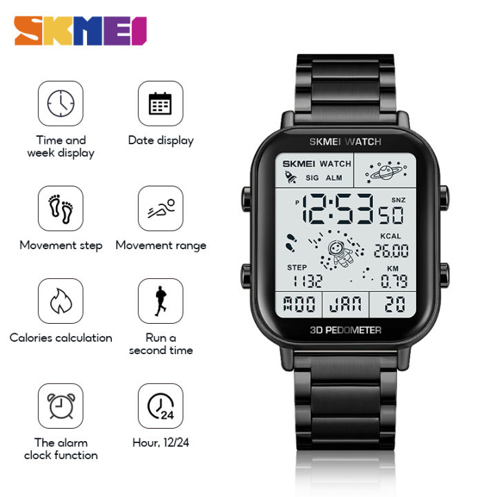 SKMEI Multi-Purpose Electronic Watch for Men and Women - Sports, Simplicity, and Waterproof Design - Model 1888 (Randomly Sending New and Old Versions)