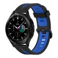 For Samsung Galaxy Watch 4 Classic 46mm 20mm Vertical Pattern Two-Color Silicone Watch Band. 