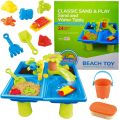 Classic Sand & Play Kids Sand and Water Table, 24-Piece Set, Fun Activity Center for Toddlers with Plastic Molds, Scoop, Waterfall and Leak-Free Tray, Practical Early Learning Beach Toy for Kids. 
