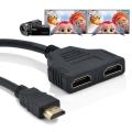HDMI Splitter Adapter Cable , Dual HDMI Port Y Splitter 1 In 2 Out / HDMI Male To HDMI Female 1 To 2 Way for HDMI HD, LED, LCD, TV,ps3. 