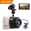 Car DVR 4 inch FHD 1080P Dash Cam Dual Lens Rear View Camera 24 hours Parking Monitoring Night Vision Driving Recorder. 