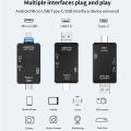 6 in 1 Memory Card Reader with USB 3.0 Type C/USB/Micro USB/TF/SD Memory Card Reader OTG Card Slot Multi Adapter & Converters Data Transfer. 