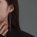 Simple Style Box Chain Tassel Drop Earrings For Women Long Dangle Earring Piercing Line Accessories Thin Mini Trendy Ear Jewelry. 