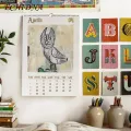 Decorative Calendar 2024 Owl Wall Calendar Beautiful Monthly Organizer for Home Office Thick Paper Exquisite Design Favorite Anniversary Reminder. 