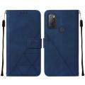 Business Phone Case For Alcatel 1s 2021 / 3L 2021 Case Skin Feeling PU Leather Flip Case With Card Slot Bracket Shockproof Design. 