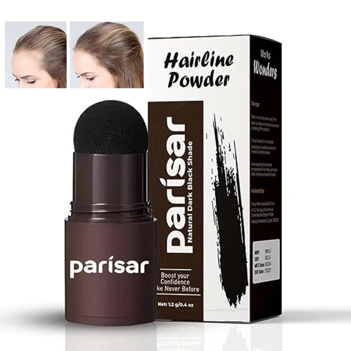 PARISAR PHARMA Natural Hairline Powder, Hair Shading Sponge Pen, Hairline Shadow Powder Stick, Quick Hair Root Touch-Up - Black, 1 Count (FROM INDIA)SAB
