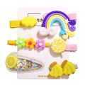 6Pcs/Set Fashion Simple Rainbow Fruit Hairpin Set Girl Hair Clip Headdress Hair Accessories. 