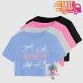 Blackpink Tshirt KPOP Album Branded Crop Top T shirt Crew Round Neck Short Tshirts T-shirt. 