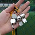 5 Packs Stainless Steel Whistle Loud Metal Whistles with Lanyard Professional Referees Whistle Coaches Lifeguards Survival Sport. 