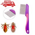 Lice Treatment Comb for Head Lice/Nit Lice Egg Removal Stainless Steel Metal - Long Handle. 