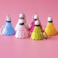 Mini Badminton Keychain - Cute Sports Gift, Metal Keyring. 