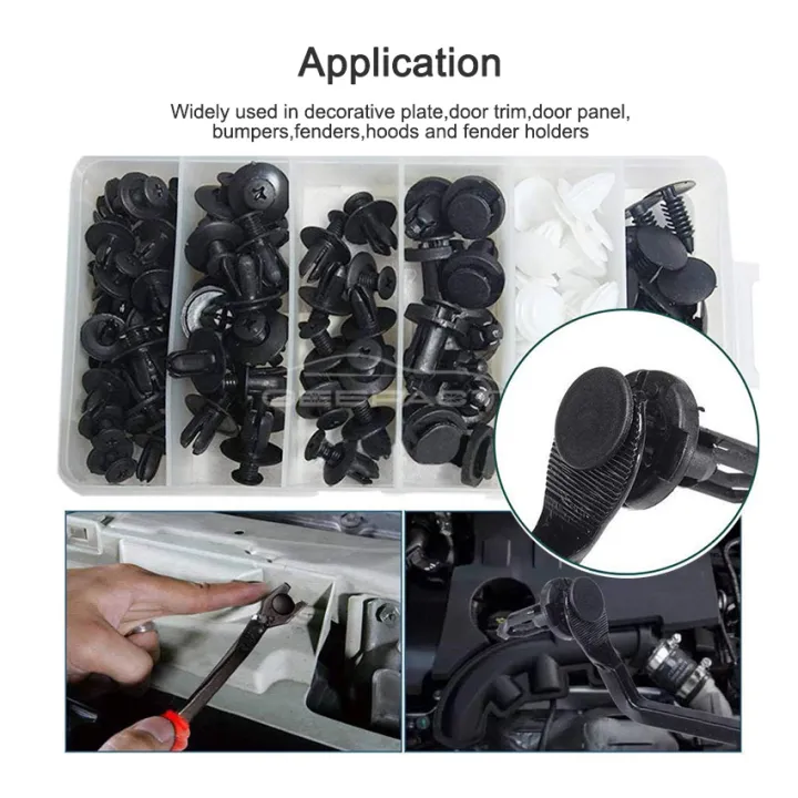 Geepact%20100%20PCS%20Fastener%20Clip%20Car%20Clip%20Plastic%20Car%20Rivet%206%20Sizes%20Universal%20Fender%20Bumper%20Rivet%20Mixed%20Car%20Body%20Push%20Retainer%20Pin%20Rivet%20Bumper%20Door%20Trim%20Panel%20Retainer%20Fastener%20Kit%20-%20Image%207