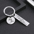 Stainless Steel Lettering Creative Keychain Family Personality Couple Keychain Safe Driving Black. 