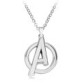 【IKE】Marvel Superhero Organization The Avengers Necklace Avengers Logo Letter A Pendant Necklaces Simple Silver Color Jewelry. 
