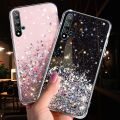 For Huawei Nova 5T Back Cover Luxury Shiny Glitter Gold Foil Space Starry Cases Clear Soft Silicone Bumper Full Protection Mobile Phone Case for Girls Boy. 