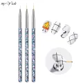 Monja 3Pcs/Set Nail Art Acrylic Transparent Handle Stripes Lines Liner Drawing Brush Pattern Design Painting Pen Manicure Tool. 