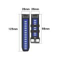 For Garmin Fenix 5X 26mm Silicone Sports Two-Color Watch Band. 