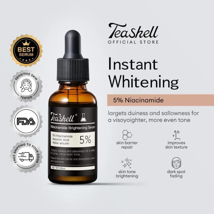 Teashell%20Niacinamide%20Brightening%20Serum%20Whitening%20Fade%20Dark%20Spots%20Brighte%20Serum%205%25%20Niacinamide%20&%20Alpha%20Arbutin1pcs%20(From%20Malaysia)%20-%20Image%202