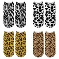 Fashion 3D Printing Animals Skin Zebra Socks Women Leopard Print Dalmatian Cute Socks Cow Funny Socks. 