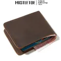 【ZIME】 Casual  Handmade Men Wallet Original  Cow Leather Purse Small Horizontal Bifold Wallet for Men. 