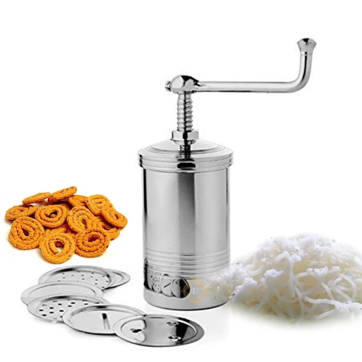 Stainless Steel Indian String Hopper and Murukku Maker With 6 Blades