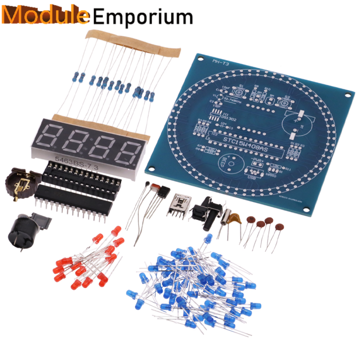 Rotating Led Display Alarm Electronic Clock Module Water Lamp Diy Kit Control Temperature Ds1302 C8051 Mcu Stc15w408as
