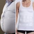 Waist Cincher Slimming Vest Body Shaper Tummy Fat Burning ShaperSlim & Lift Slimming Shirt For Men white vest slimming Vest (M) - White. 