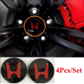 Set of 4 HONDA Alloy Wheels Centre Hub Caps 66mm Cover BLACK RED Logo Badge. 