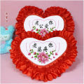 New Printed Cross Stitch Pillow Heart Shaped Pillowcase Couple Cross Stitch Self Embroidery Car Cushion. 