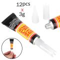 12 Pcs Super Glue For wood Rubber Plastic Metal Paper Leather Cyanoacrylate Adhesive. 