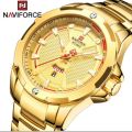 NAVIFORCE Men Wristwatch NF 9161 Top Brand Luxury Calendar Man Watch  gold chain  Quartz Original Male Clock 9209. 