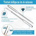 Sewing Machine Needles, 60Pcs Universal Ballpoint Sewing Machine Needles Sewing Machine Accessories for Denim Jeans. 