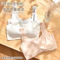 Ge Xue Yu Seamless Ice Silk Girl's Underwear Student Summer Sports Vest Type No Steel Ring Bra Vest Thin. 