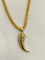 24k Gold plated Tiger teeth pendent with necklace men. 