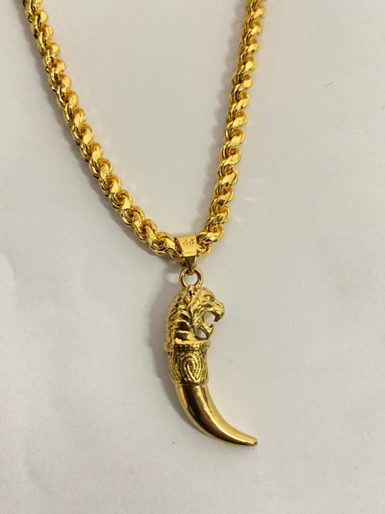 24k%20Gold%20plated%20Tiger%20teeth%20pendent%20with%20necklace%20men%20-%20Image%203
