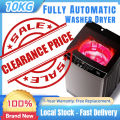 【Fast Delivery 1-4 day&1 Year Replacement Guarantee】Single Tub Fully Automatic Washing Machine 10KG Large Capacity LED Digital Display Stainless Steel Inner Tub Compact Washer Spin Dryer Top Load for Home Apartment Dormitory. 