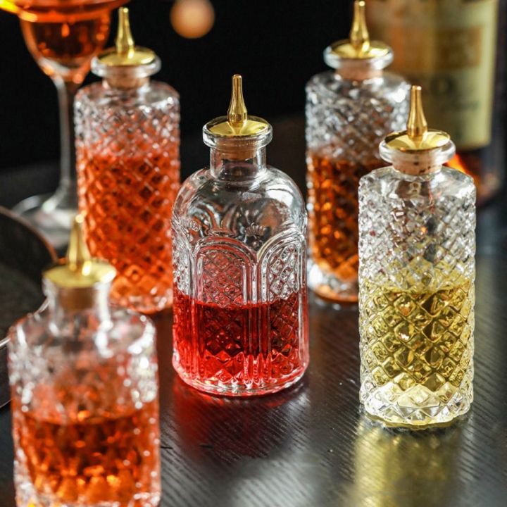 Portable Vintage Bottle of Bitters Glass Via Bartender Bottle Clear ...