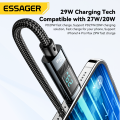 Essager USB Type C Cable for iPhone14 13 12 11 Pro Max PD 29W Fast Charging Wire for iPhone Charger Cable Digital Display Cable. 