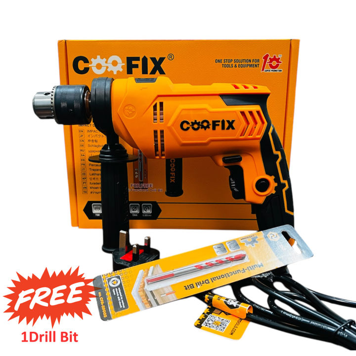 Coofix German Technology Impact Drill 13mm 710W Electric Professional Power Tools + 1 Drill Bit Free