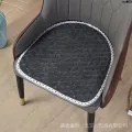 Chair Sand Negotiation Mat Commercial Horseshoe Plaid Makeup ～ Chess Placemat Semi-Round ins Nail Hair Chair Seat Net Red Chair ;. 