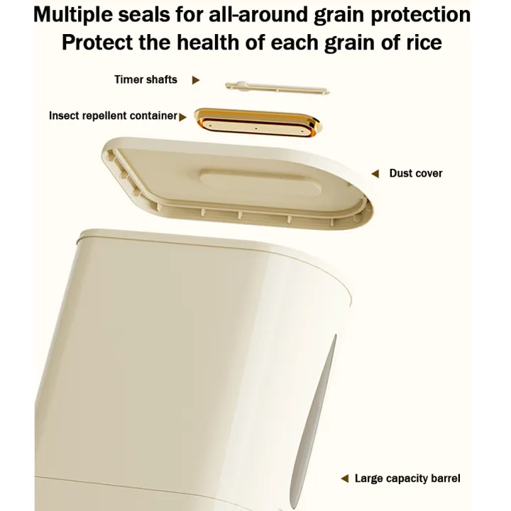 Sealed Rice Storage Container With Measuring Cup 5kg Cereal Dispenser ...