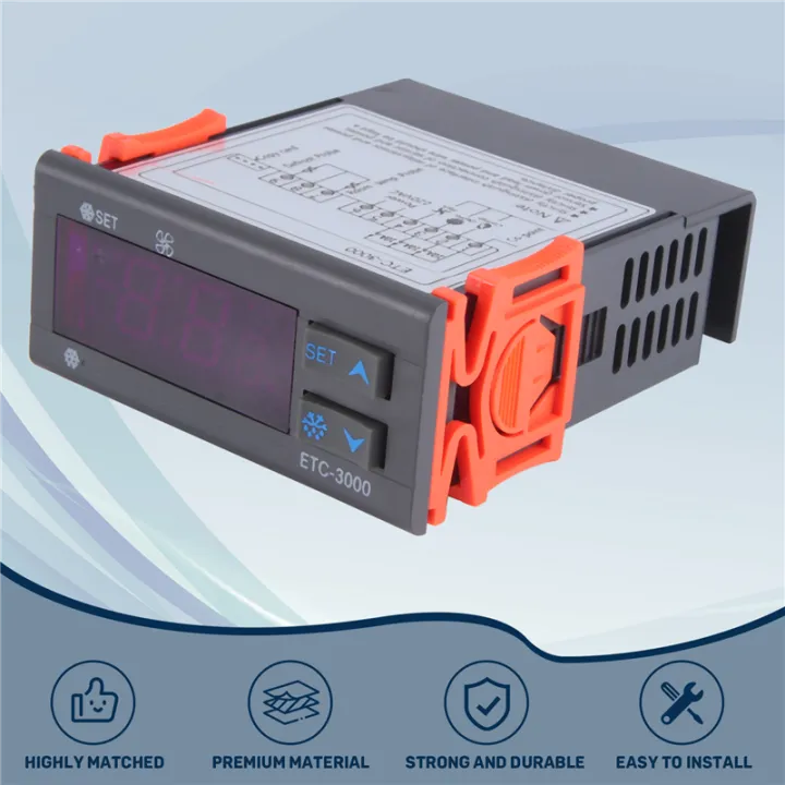 Mini Temperature Controller ETC-3000 Mini Temperature Controller Refrigerator Thermostat Regulator ...
