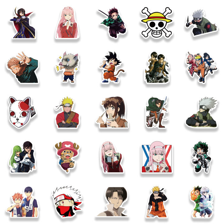 50pcs%20Mixed%20Anime%20Stickers%20One%20Piece%20Demon%20Slayer%20Naruto%20Hunter%20Anime%20Sticker%20Notebook%20Motorcycle%20Skateboard%20Computer%20Mobile%20Phone%20Cartoon%20Decal%20Toy%20-%20Image%203