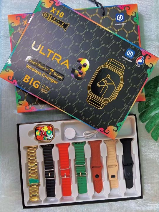 X10%20ultra3%207Straps%20Smartwatch%202.06HD%20Screen%20ECG%20Monitoring%20Reloj%20inteligent%20-%20Image%202