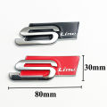 3D Big Metal Black Sline Logo S Line Emblem Car Badge For Audi A1 A3 A4 A5 A6 Q2 Q5 Q7 Q3 S3 S4 S6 TT S Line Sticker Accrssorie. 