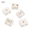 5Pcs Wire Connector 2 Position 5 Hole Ceramic Wiring Terminal Block. 